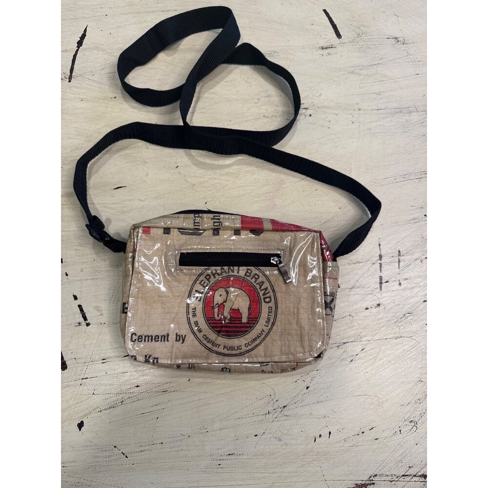 Elephant Brand Recylced Mini Cement Bag Crossbody Shoulder Bag With Adjustable S